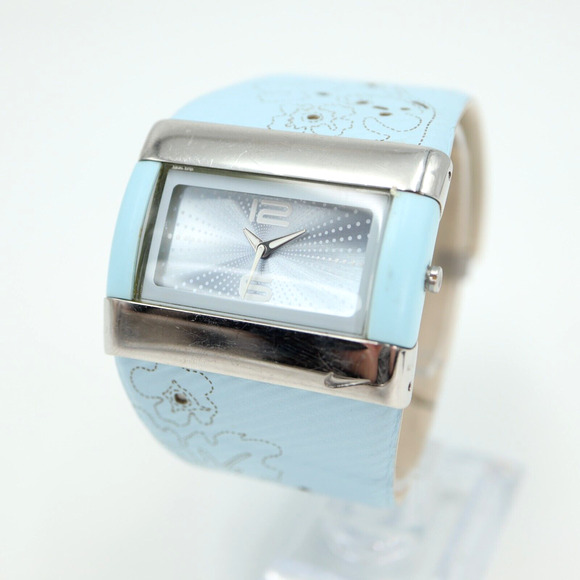 Nike Merge Attract Sport Watch 43mm Silver Blue Tan Band WC0024 w New Battery - Picture 1 of 16